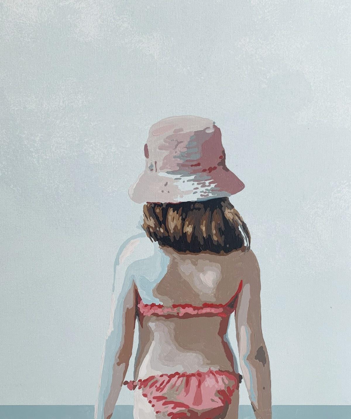 Maillot de bain rouge - Peinture figurative à l'acrylique, minimalisme, pop art, artiste polonais - Pop Art Painting par Joanna Woyda
