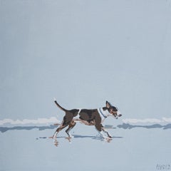 Running. Figurative Acrylic Painting, Minimalism, Pop art, Polish art