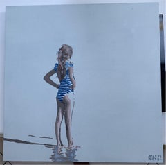 Gestreift. Figuratives Acrylgemälde, Minimalismus, Pop-Art, Polnische Kunst