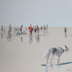 The Beach. A group with a dog