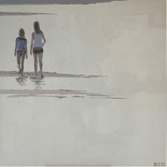 Two girls - Contemporary Figurative Acrylic Painting, Minimalism, Pop art
