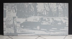 Warsaw - XXI Century, Contemporary Oil Painting, City view, Monochromatic