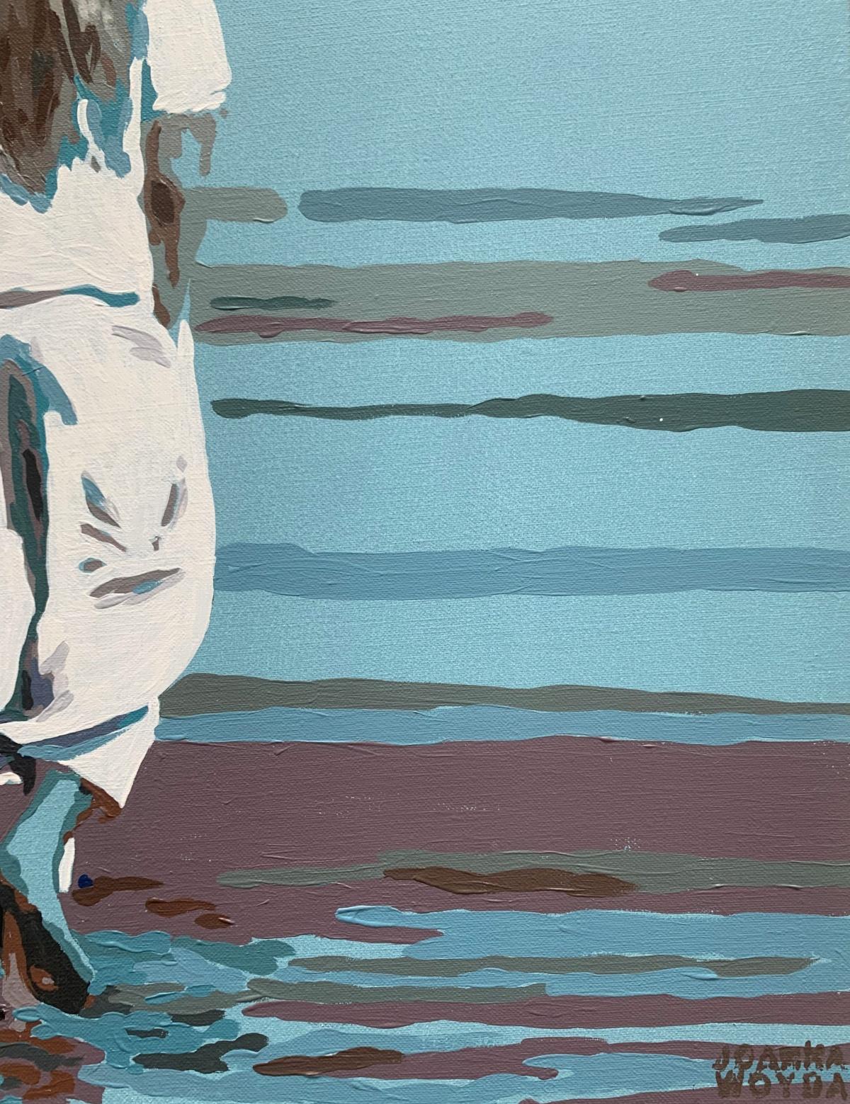 Ondas. Pintura acrílica figurativa, Minimalismo, Arte pop, Arte polaco - Figurative Painting Azul de Joanna Woyda