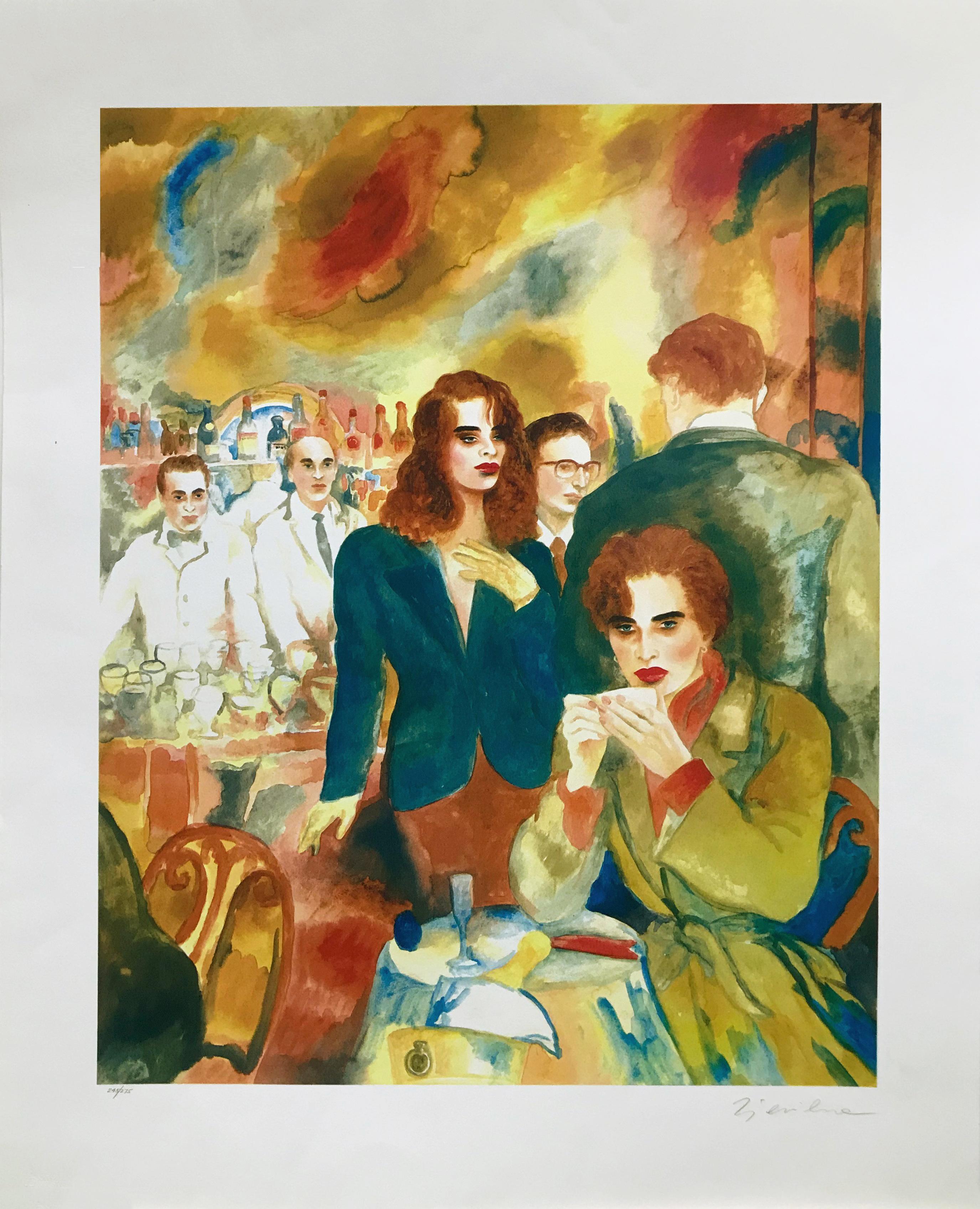 Joanna Zjawinska Figurative Print - LOVE LIFE & MONEY, HOW DID I GET HERE? PART II