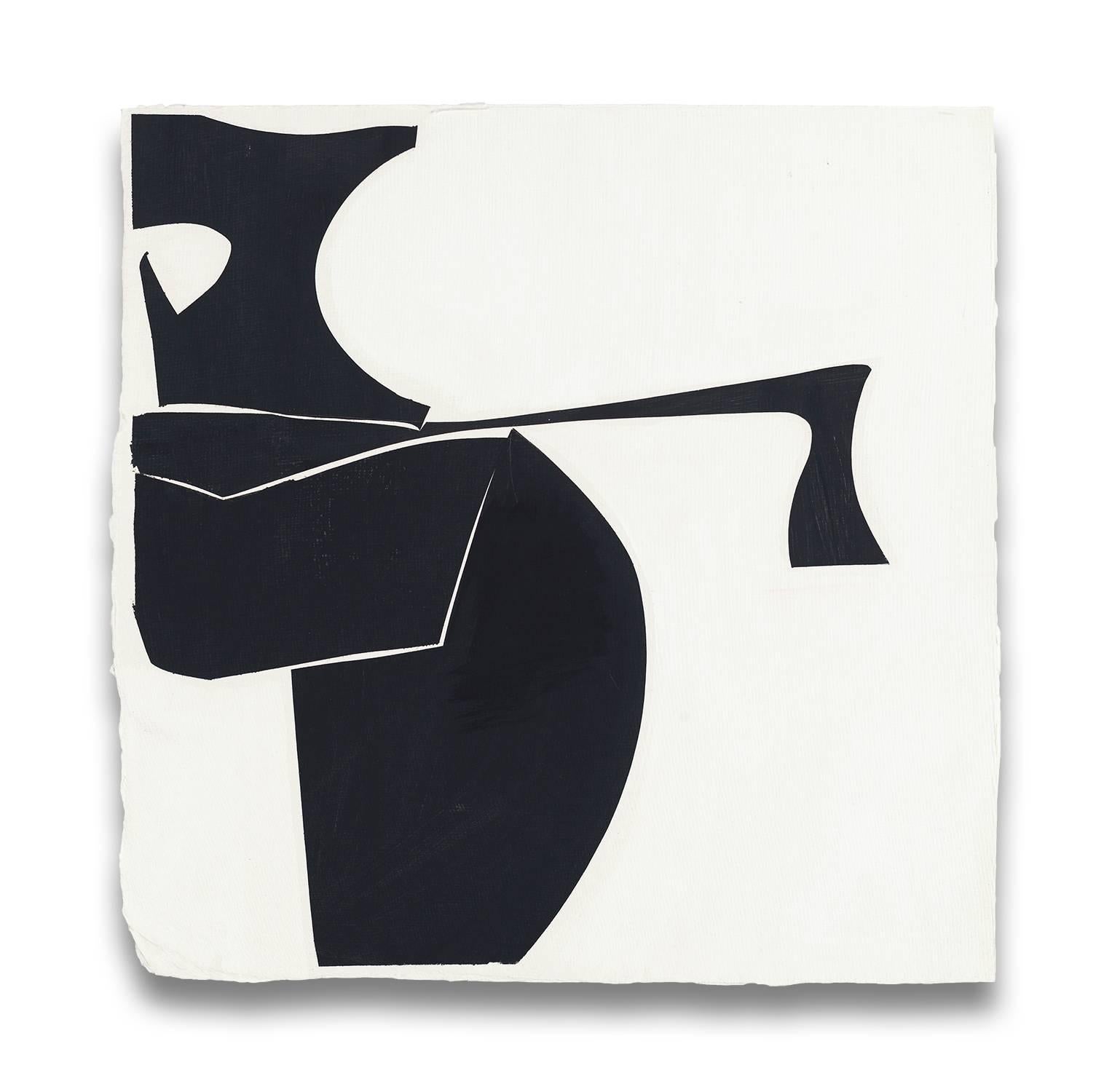 Joanne Freeman Abstract Drawing – Deckel 13-Black B (Abstraktes Gemälde)
