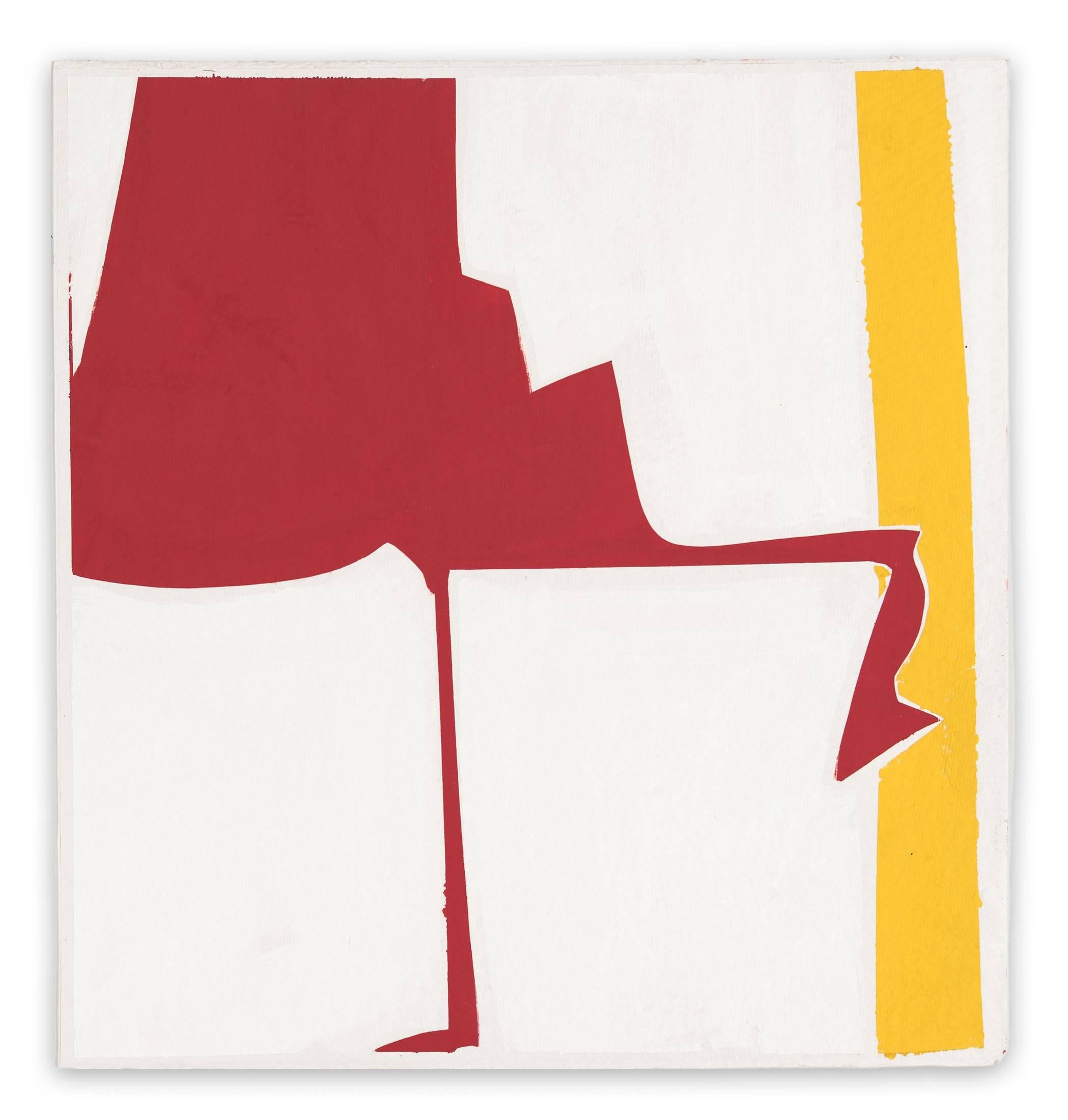 Joanne Freeman Abstract Drawing – Deckel 13-Rot Gelb (Abstrakte Malerei)