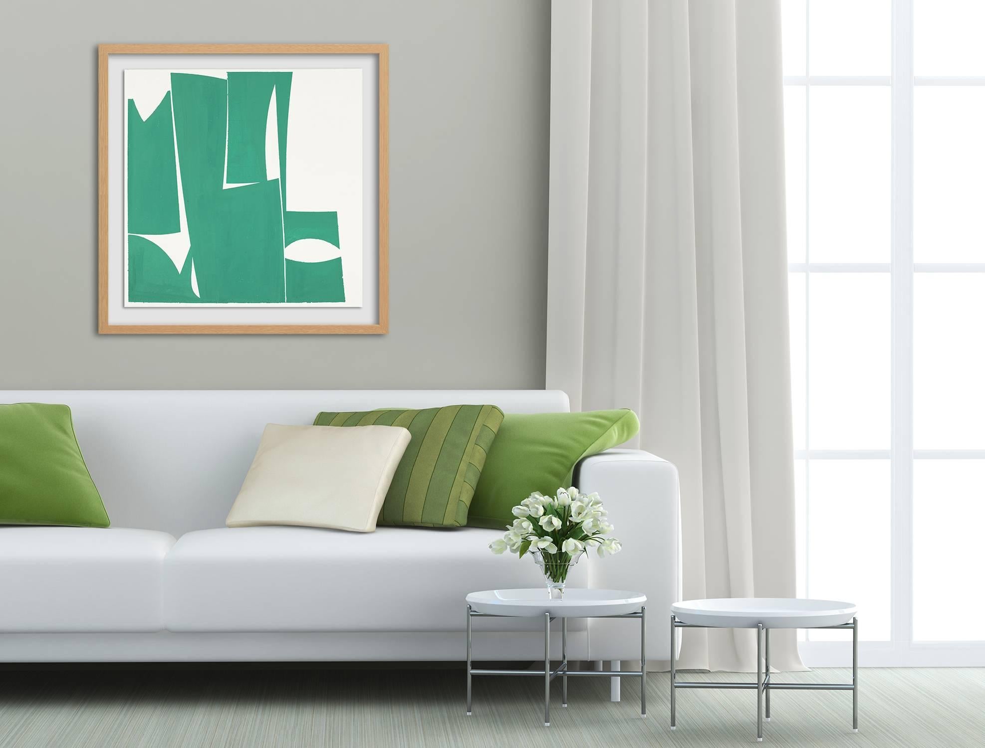Copertine 24-Green A (Pittura astratta) - Painting di Joanne Freeman