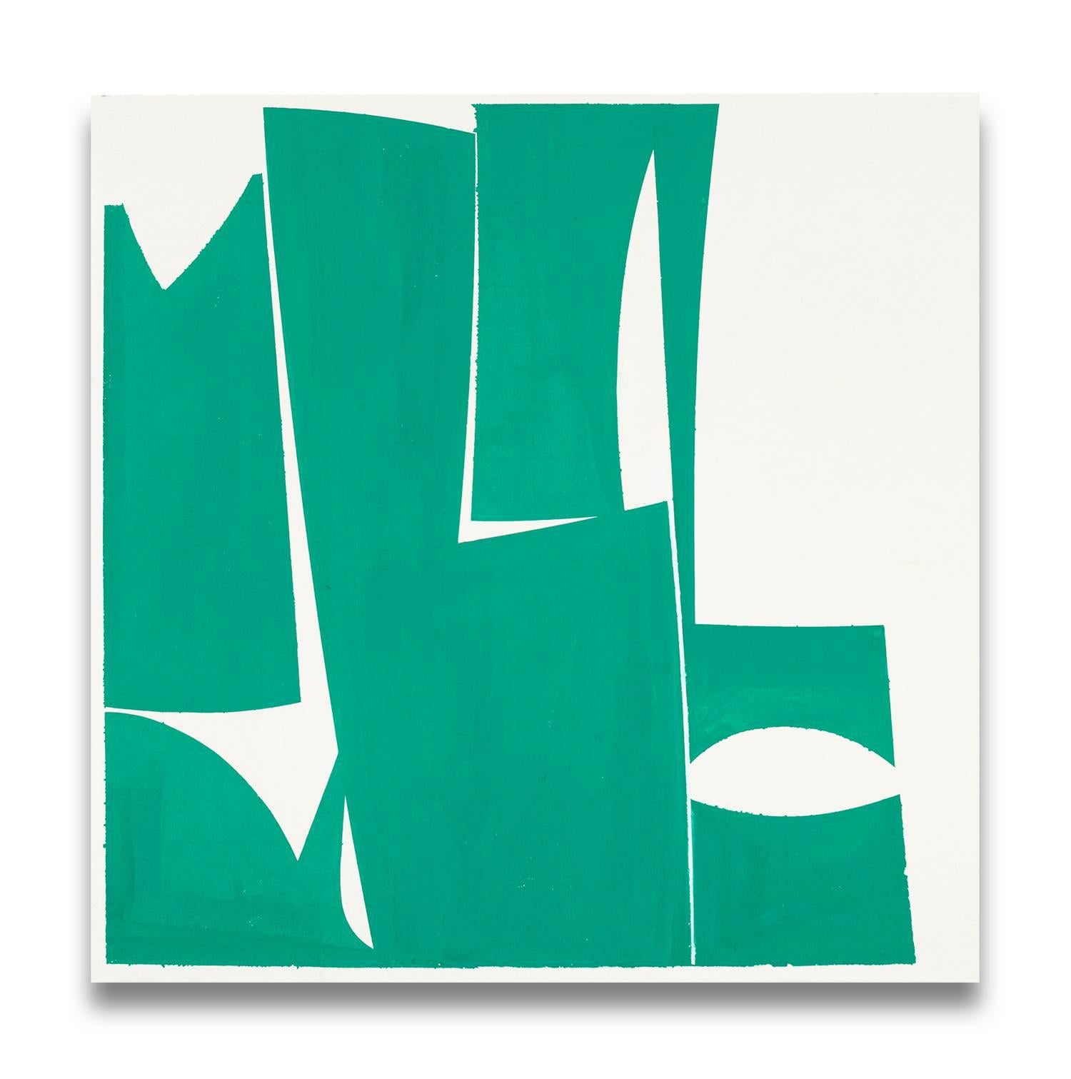 Joanne Freeman Abstract Drawing - Covers 24-Green A (Abstract painting)