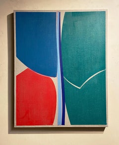 Flash 3-  abstract oil on linen by Joanne Freeman