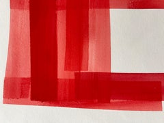 "Squares and Strokes (Cad_22)" 2025, gouache on handmade paper, 28 x 20 in.