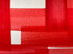 "Squares and Strokes (Cadmium_16)" 2025, gouache sur papier fait main, 28 x 20 in.