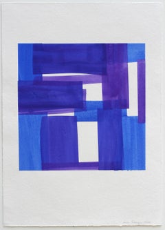 Quadrati e tratti (Ultra Violet_16) 2025 gouache su carta fatta a mano 28 x 20 pollici