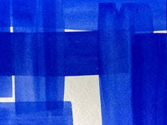 "Squares and Strokes (Ultra_16)" 2025, gouache sur papier fait main, 28 x 20 in.