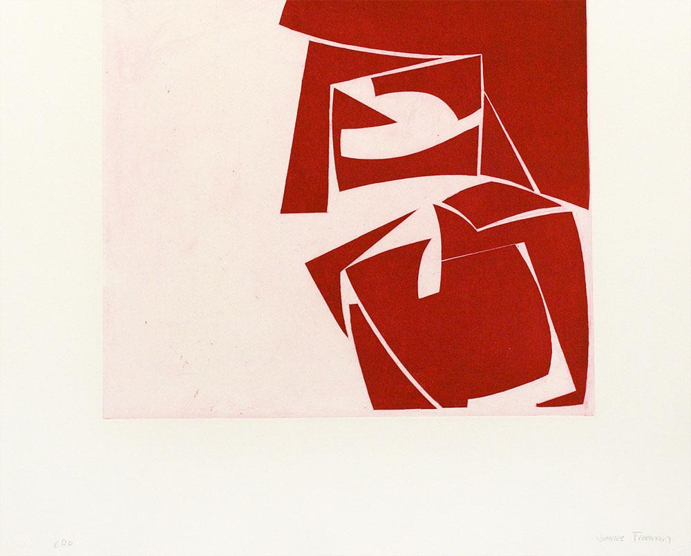 Covers 3 Red (Abstract print) - White Abstract Print by Joanne Freeman