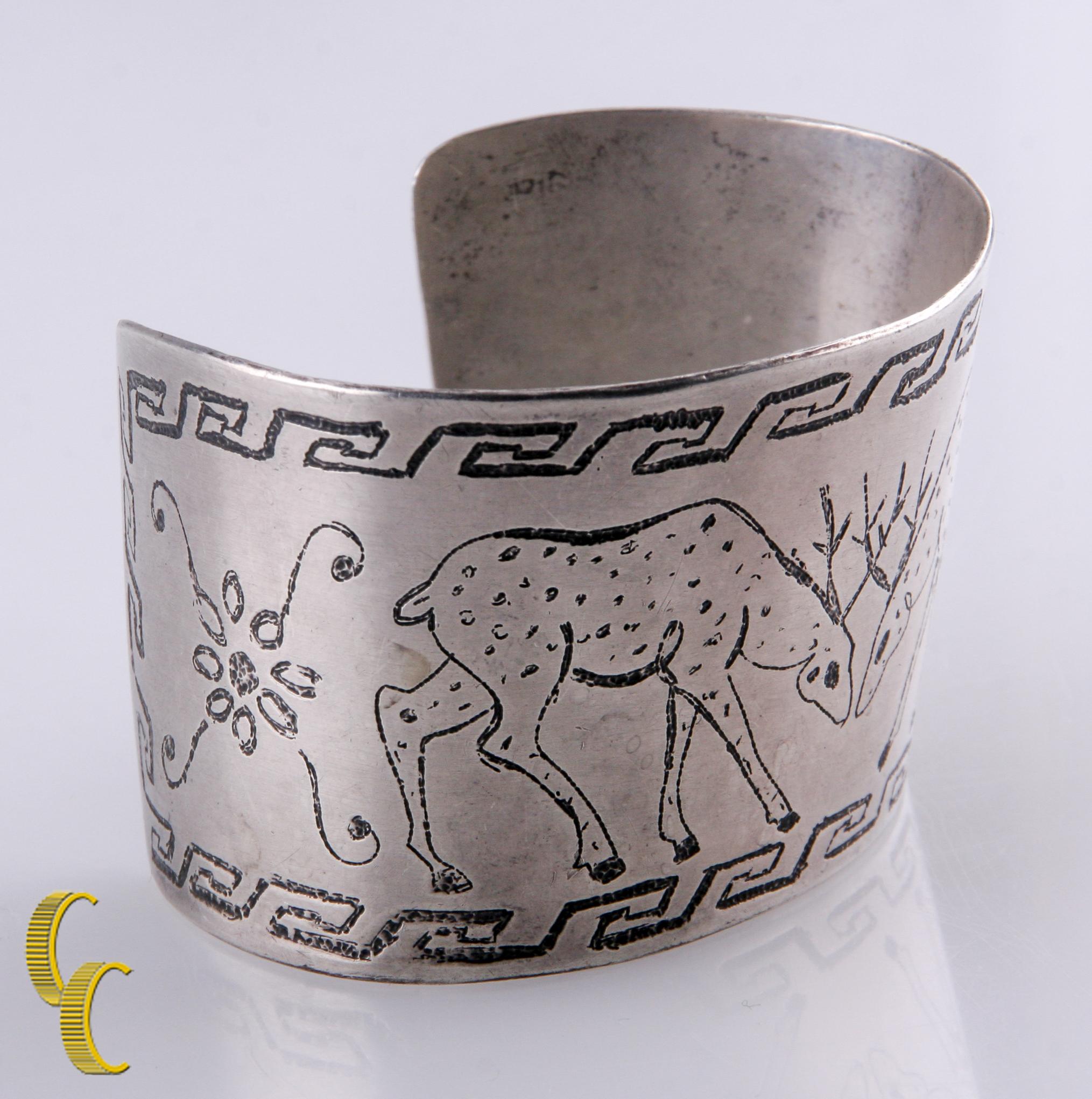 da uomo o donna Bracciale con cervo in argento 925 di Joann Fritsch, misura 7 in vendita