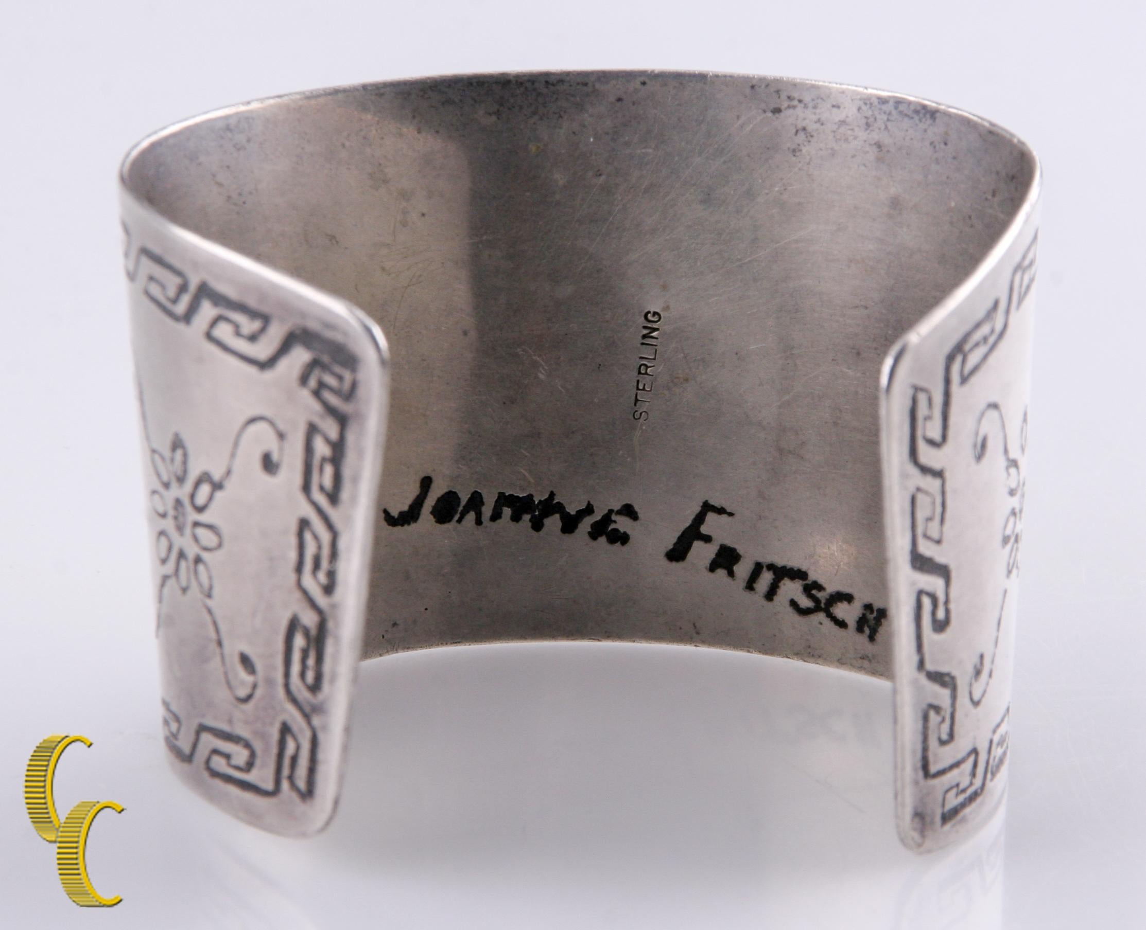 Bracciale con cervo in argento 925 di Joann Fritsch, misura 7 in vendita 2
