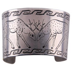 Brazalete brazalete de ciervo de plata de ley Joanne Fritsch, talla 7