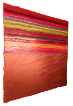 Joanne Mattera, Riz 20, 2020, huile sur papier, 14,25 x 14,25 pouces, abstraction couleur