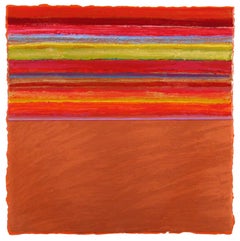 Joanne Mattera, Riz 20, 2020, olio su carta, 14,25x14,25 pollici, Colore Astrazione