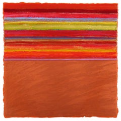 Joanne Mattera, Riz 20, 2020, huile sur papier, 14,25 x 14,25 pouces, abstraction couleur