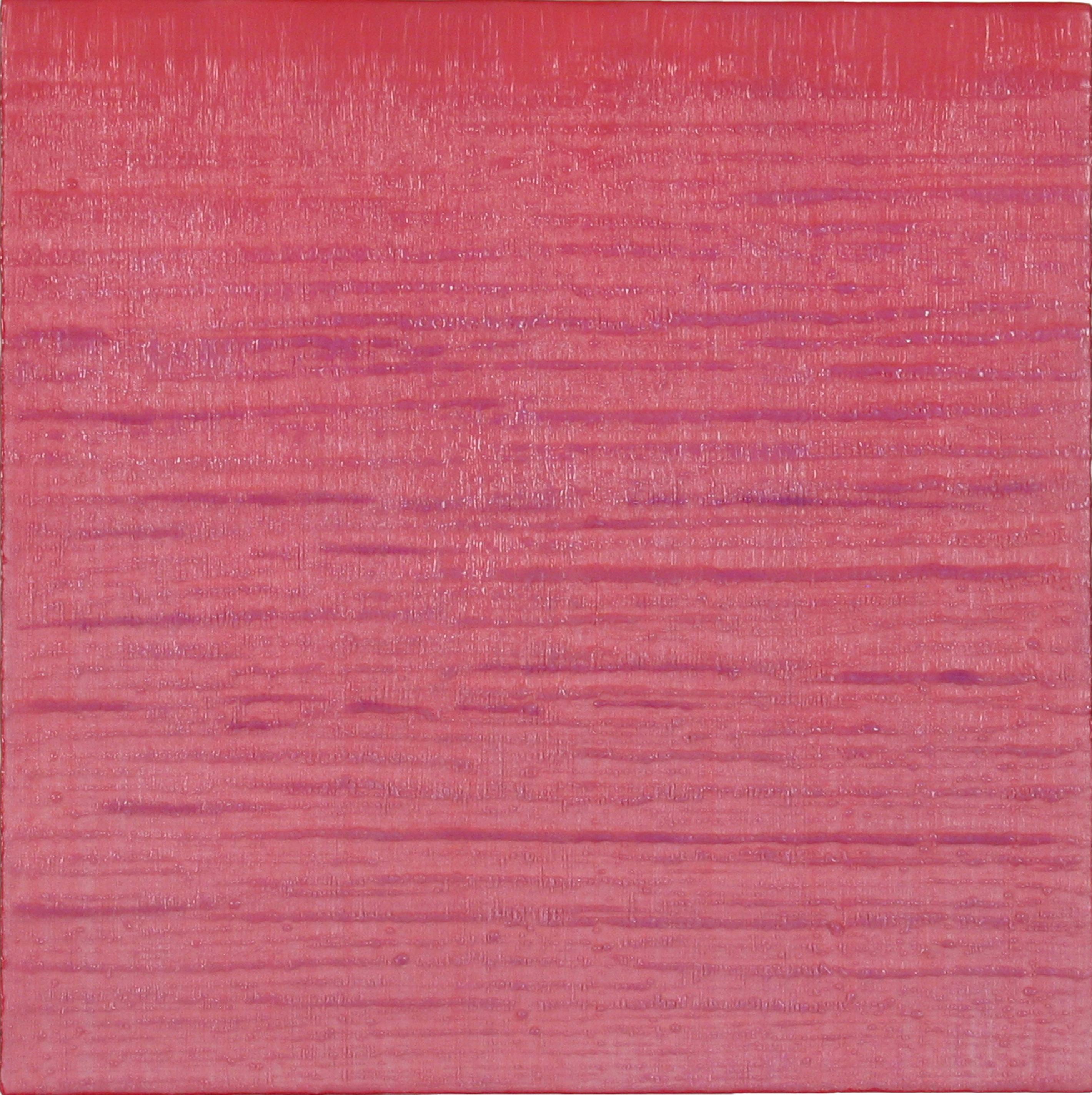 Silk Road 192, Bright Pink Encaustic Colorful Square Small Painting Color Grid