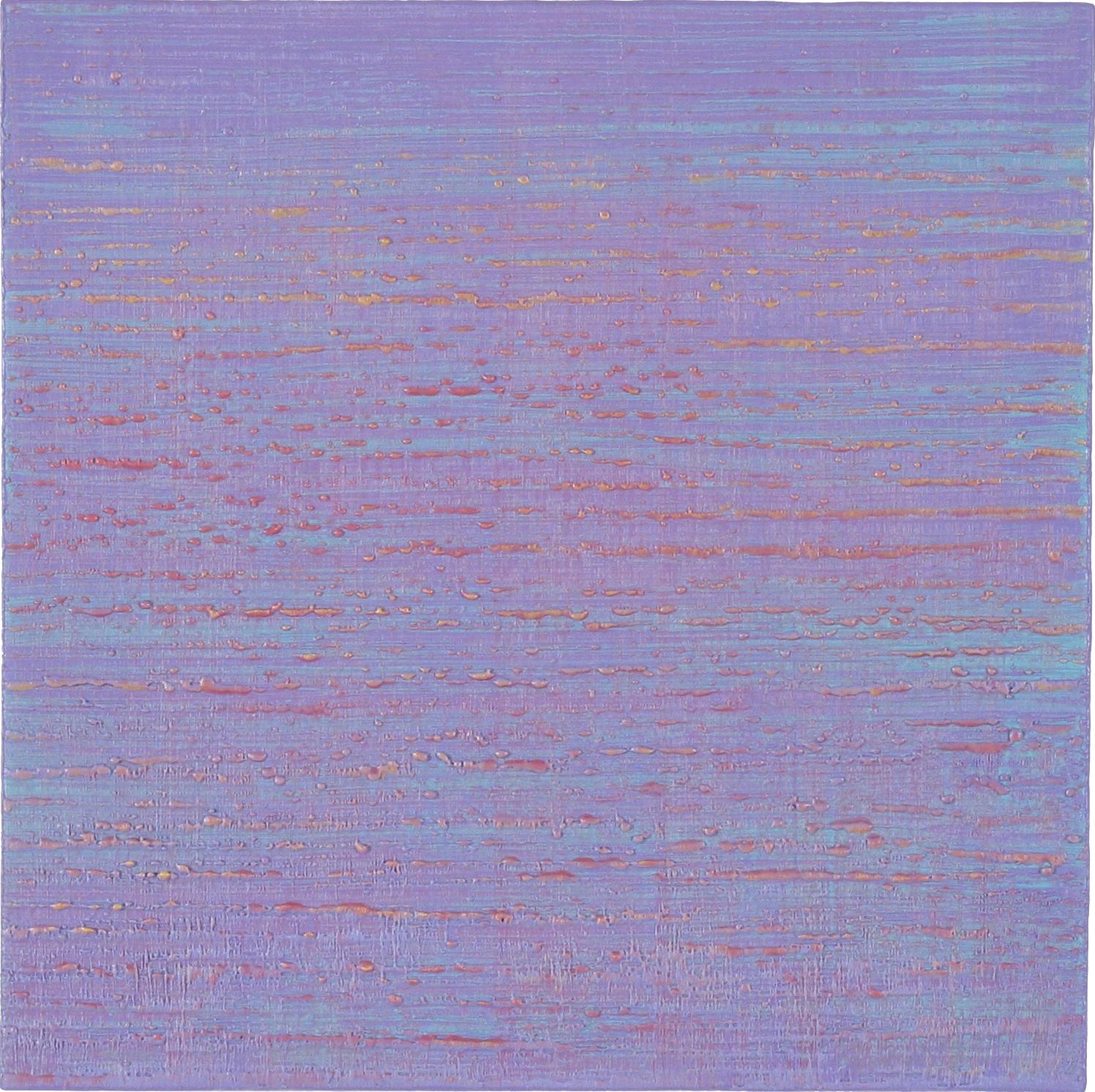 Abstract Painting di Joanne Mattera - Via della Seta 259, Pittura astratta ad encausto Lilla, Porpora e Blu cielo