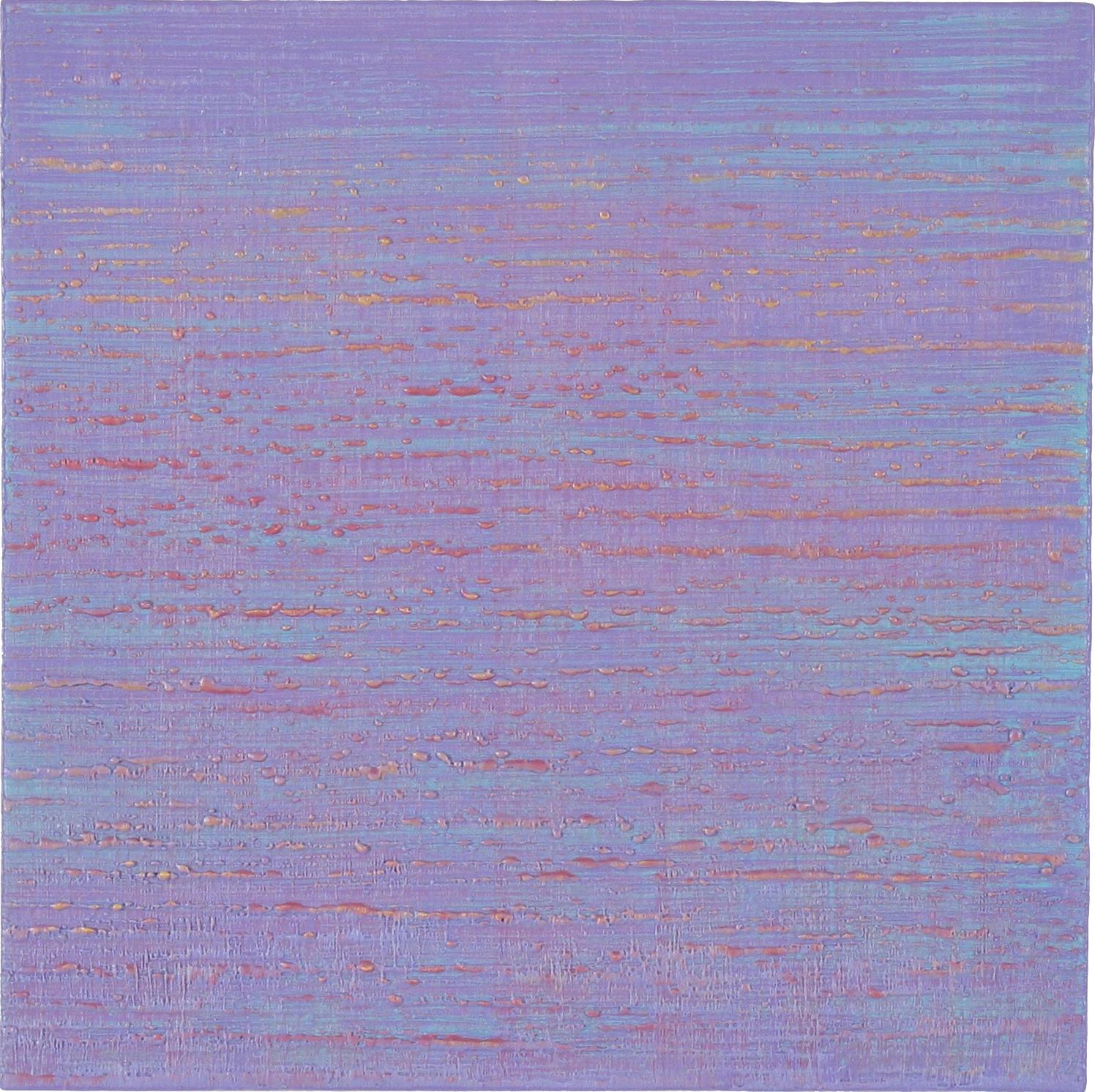 Joanne Mattera Abstract Painting - Silk Road 259, Pale Lilac Purple Light Blue Square Color Field