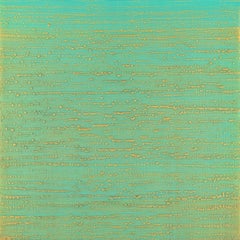 Silk Road 261 - Aqua Teal Mint Green Yellow Encaustic Color Field Painting, 2015