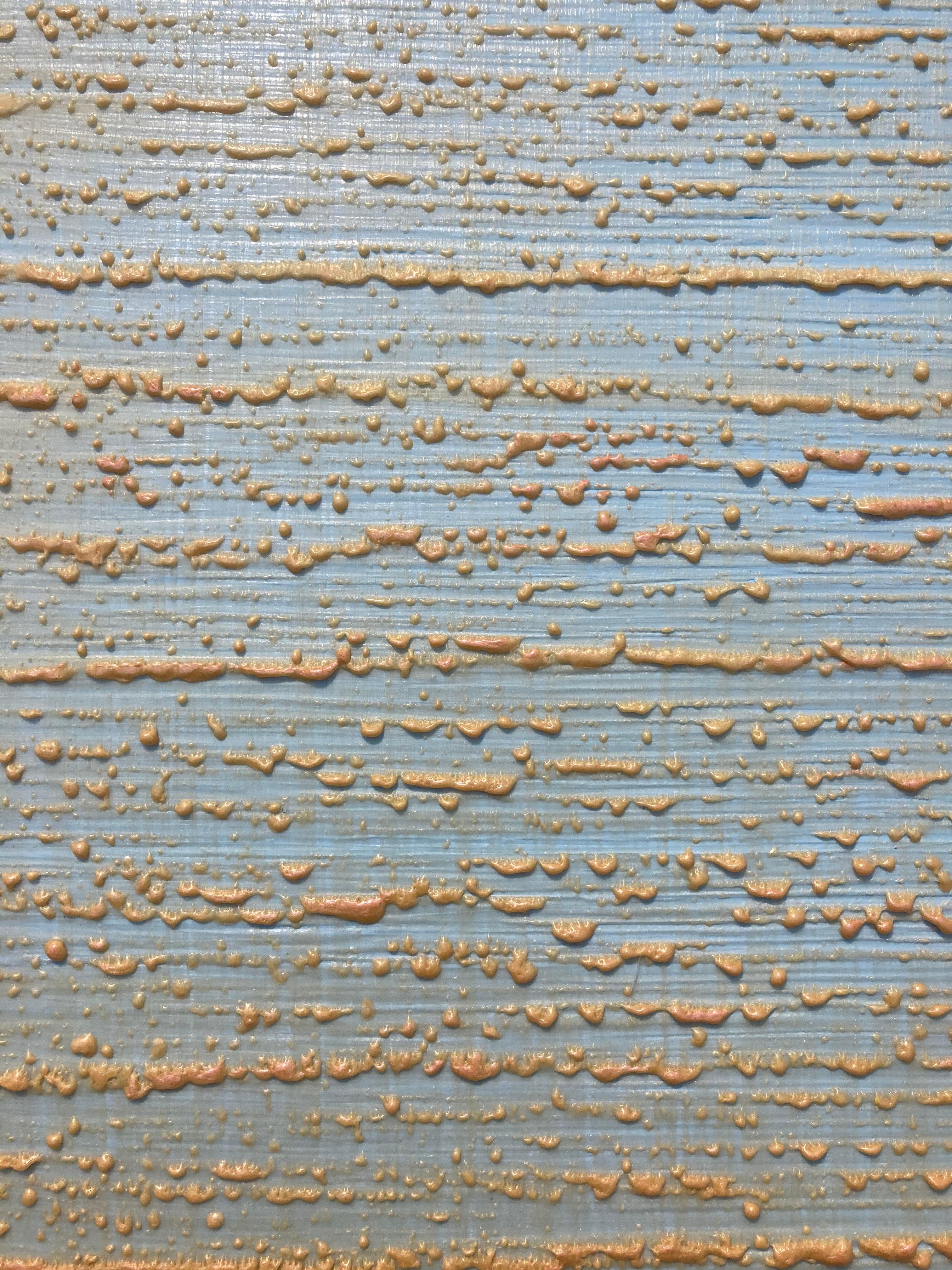 Via della Seta 273, Azzurro, Giallo chiaro Quadrato Campo di colore Pittura a encausto in vendita 5
