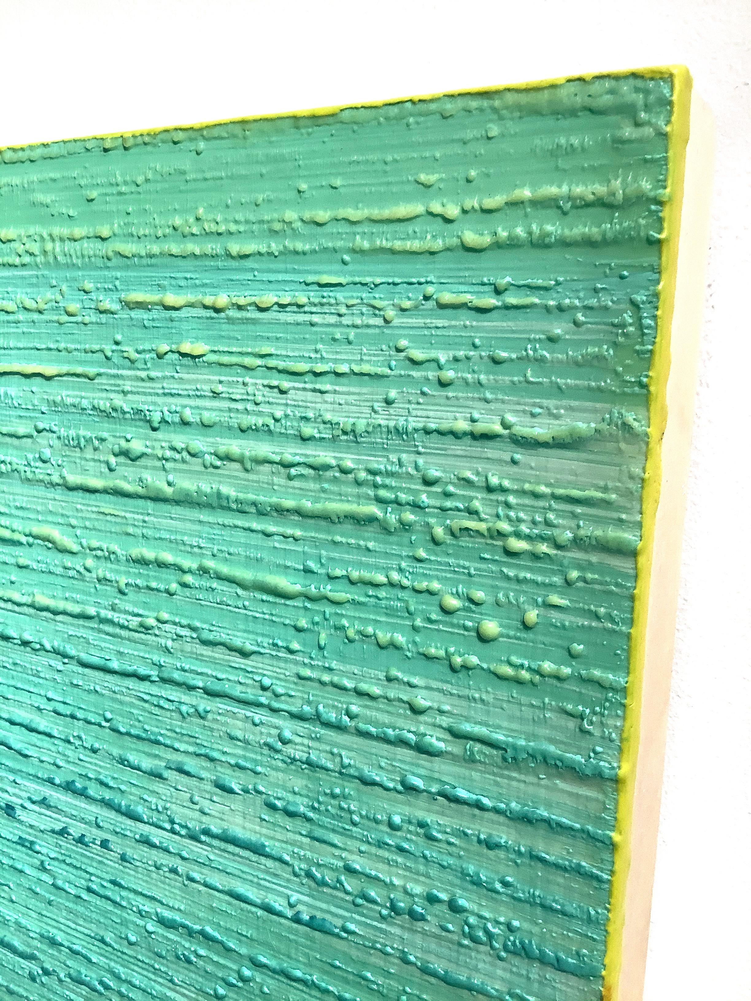 Silk Road 274, Aqua, Light Green, Blue, Yellow Color Field Pintura cuadrada en venta 6