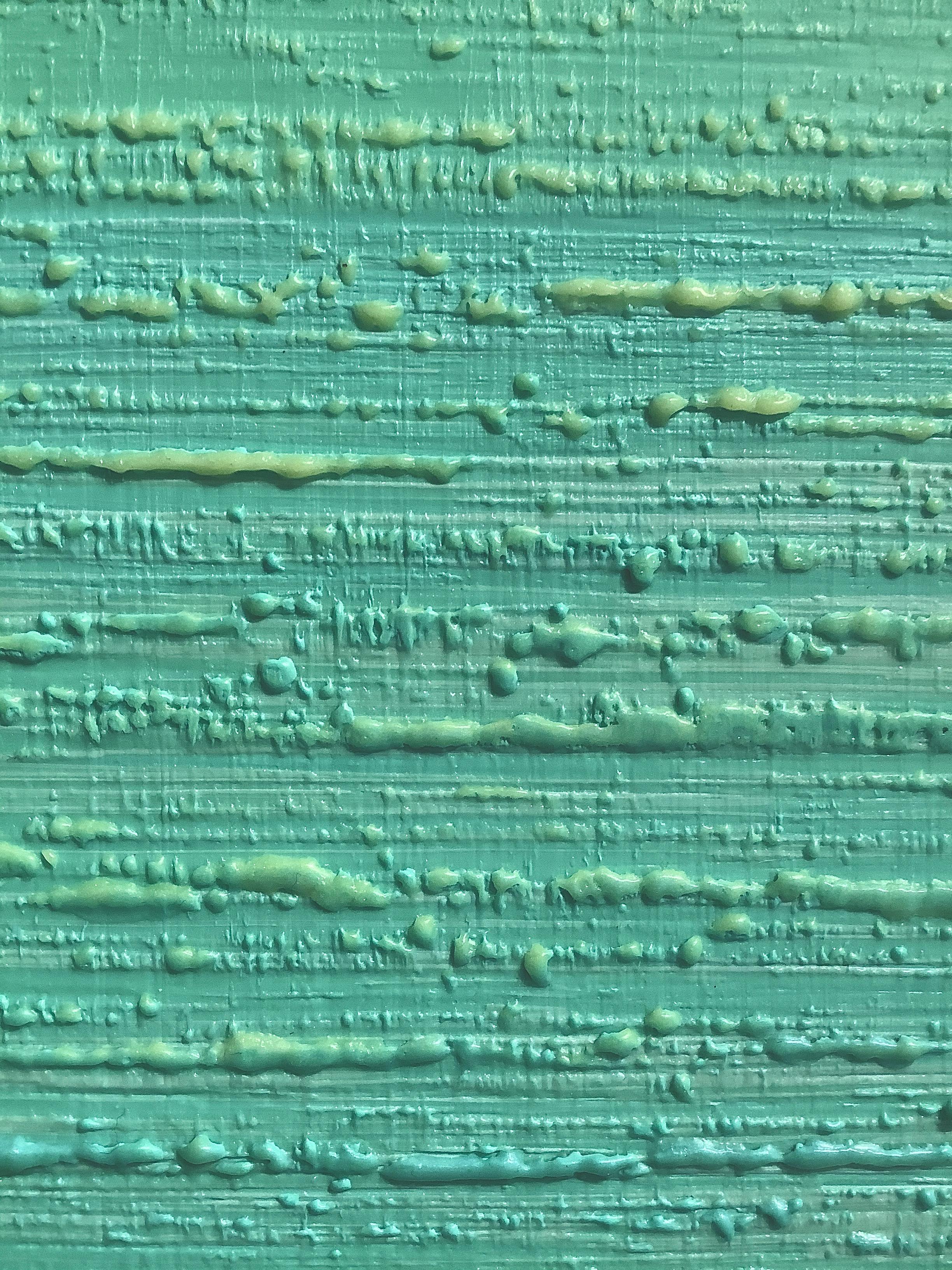 Silk Road 274, Aqua, Light Green, Blue, Yellow Color Field Pintura cuadrada en venta 3
