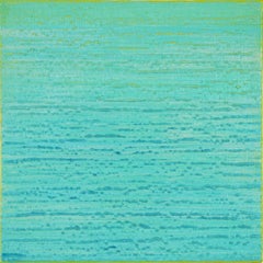 Silk Road 274, Aqua, Light Green, Blue, Yellow Color Field Square Painting