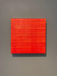 Route de la soie 278 - Peinture à l'encaustique de couleur carrée rouge cramoisi, 2015