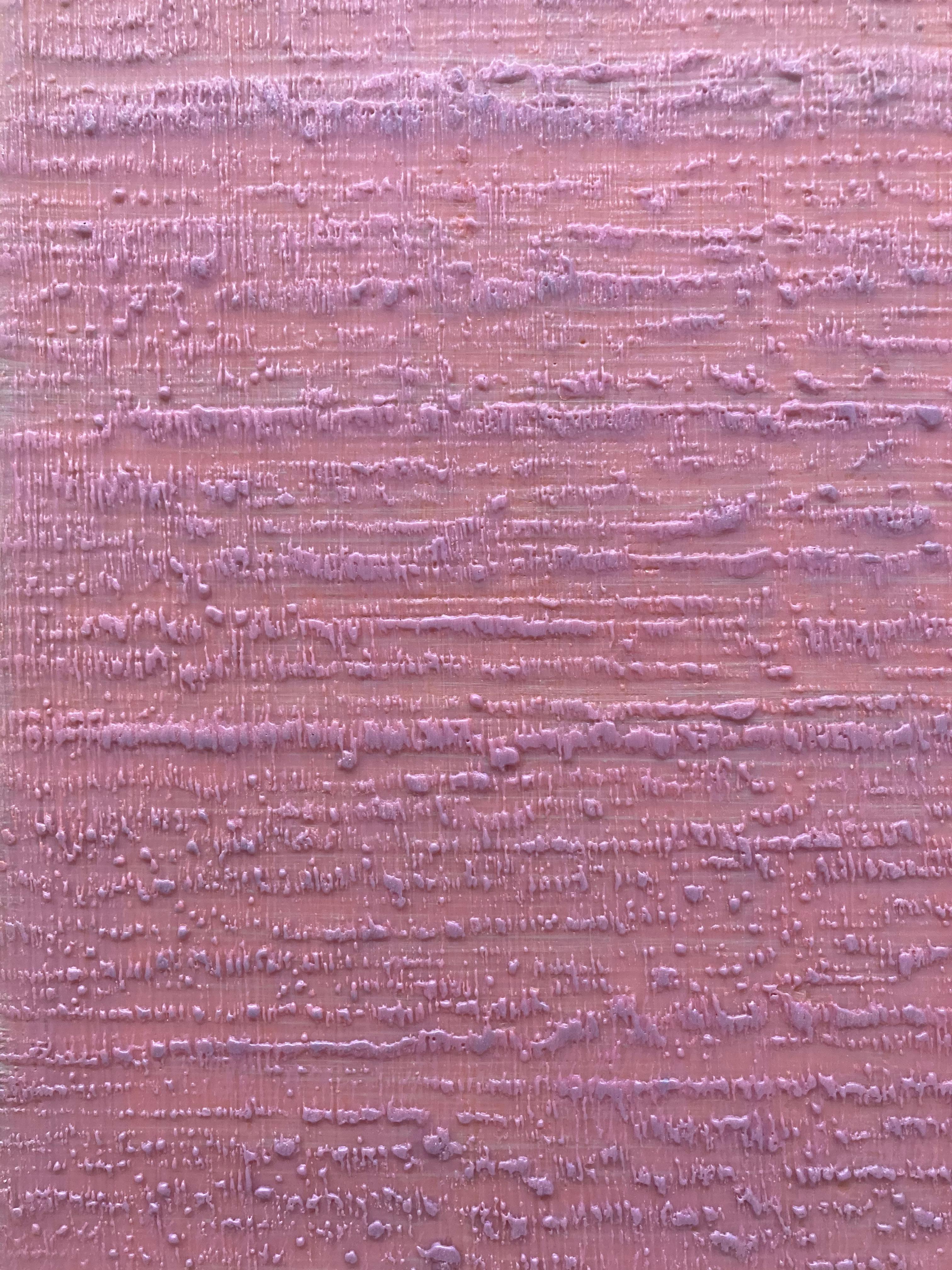 Silk Road 386 - Contemporary Pale Violet Teal Blue Encaustic Wax Painting For Sale 3