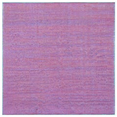 Silk Road 386 - Contemporary Pale Violet Teal Blue Encaustic Wax Painting