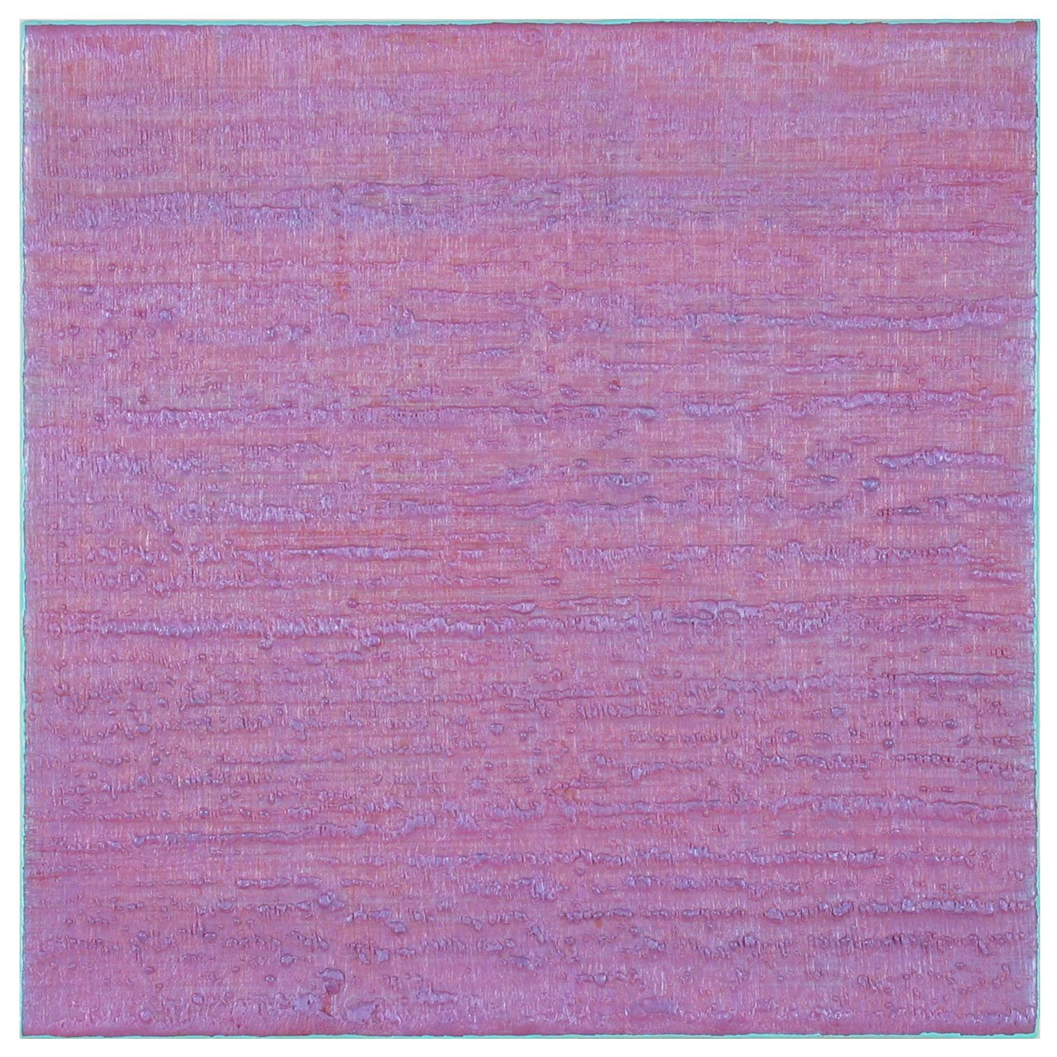 Joanne Mattera Abstract Painting - Silk Road 386, Pale Violet, Teal Blue Square Encaustic Color Field Painting