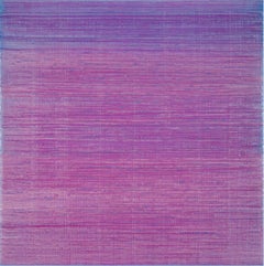 Ruta de la Seda 408 - Pintura encáustica abstracta contemporánea de color púrpura lavanda, 2018