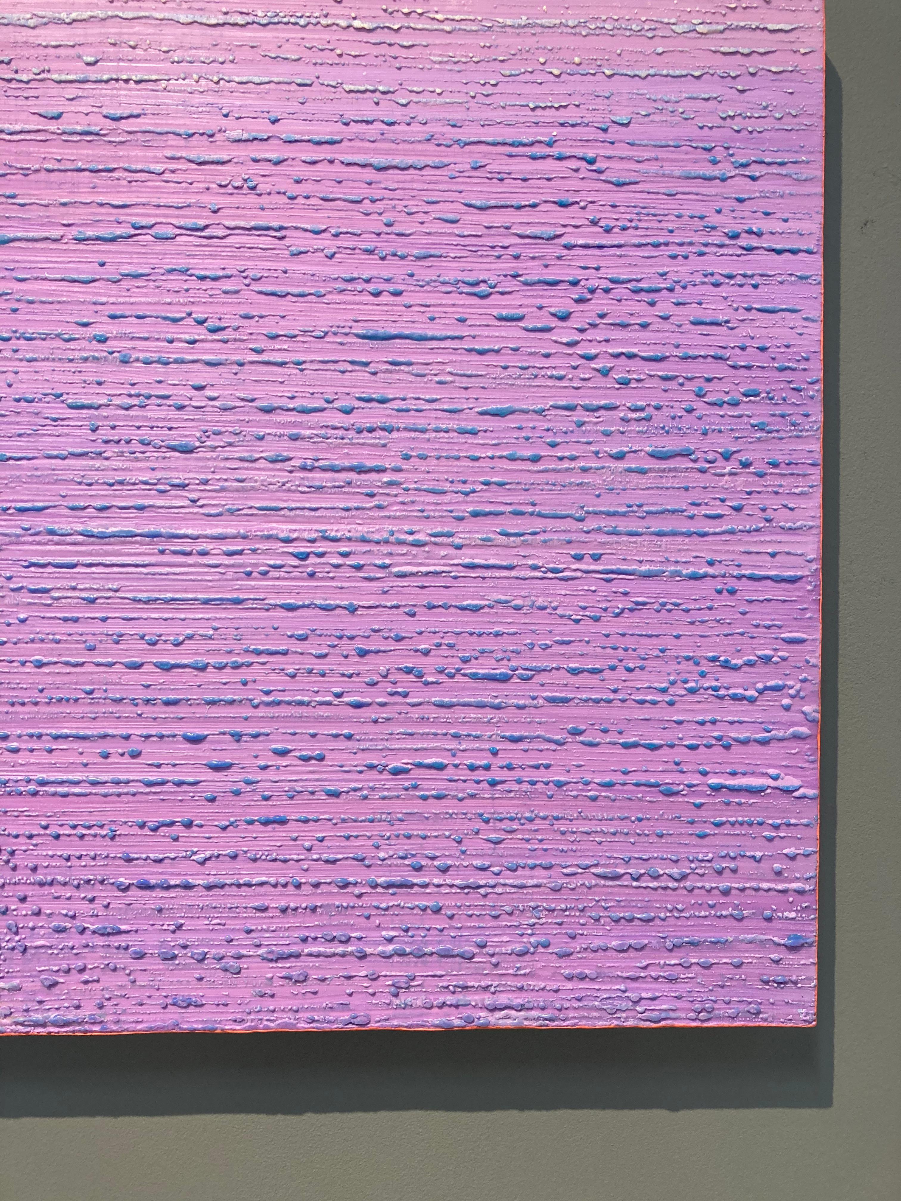 Silk Road 410 Abstract Encaustic Painting Light Lilac Purple Lavender Blue Coral For Sale 10