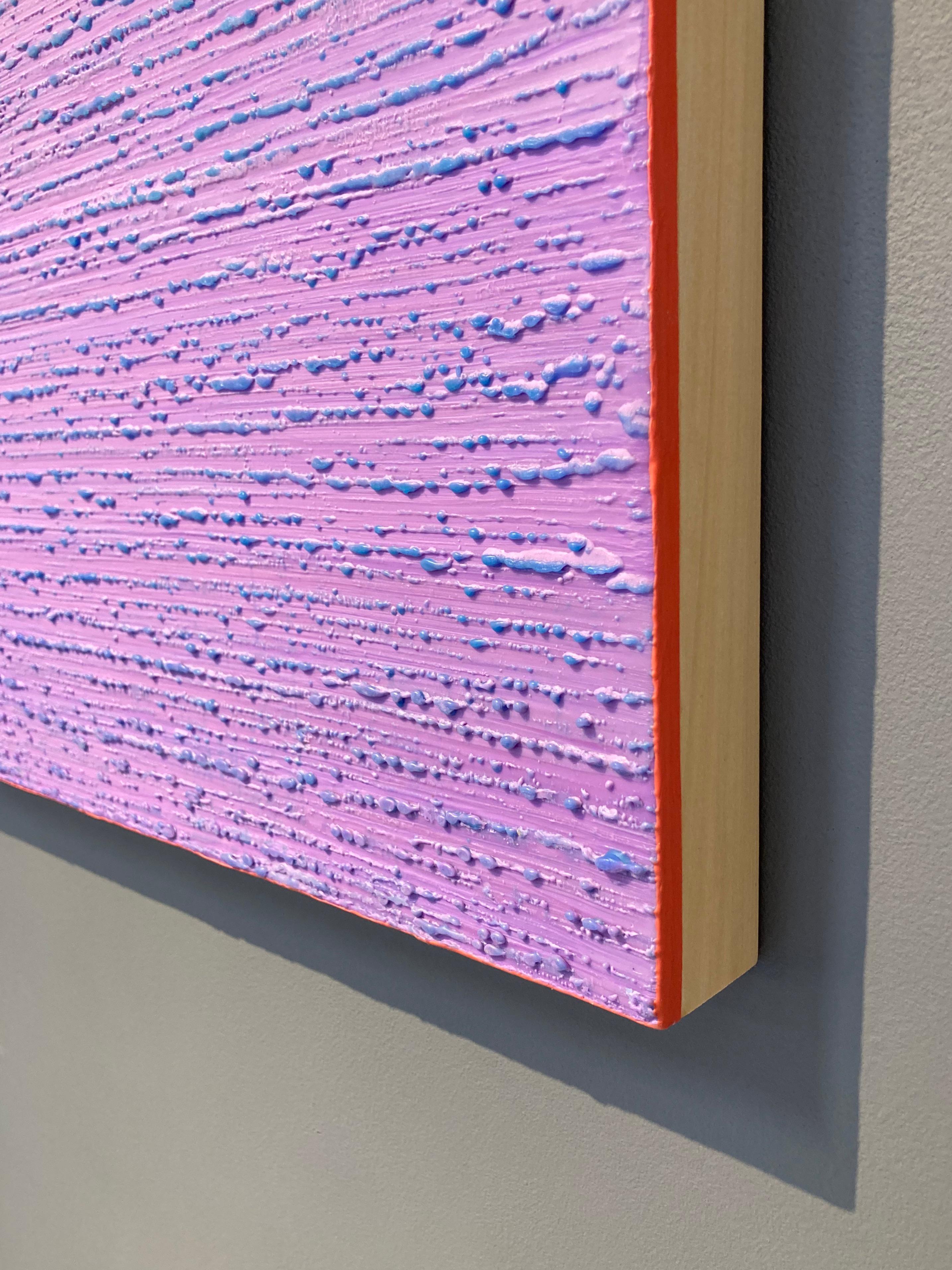 Silk Road 410 Abstract Encaustic Painting Light Lilac Purple Lavender Blue Coral For Sale 11