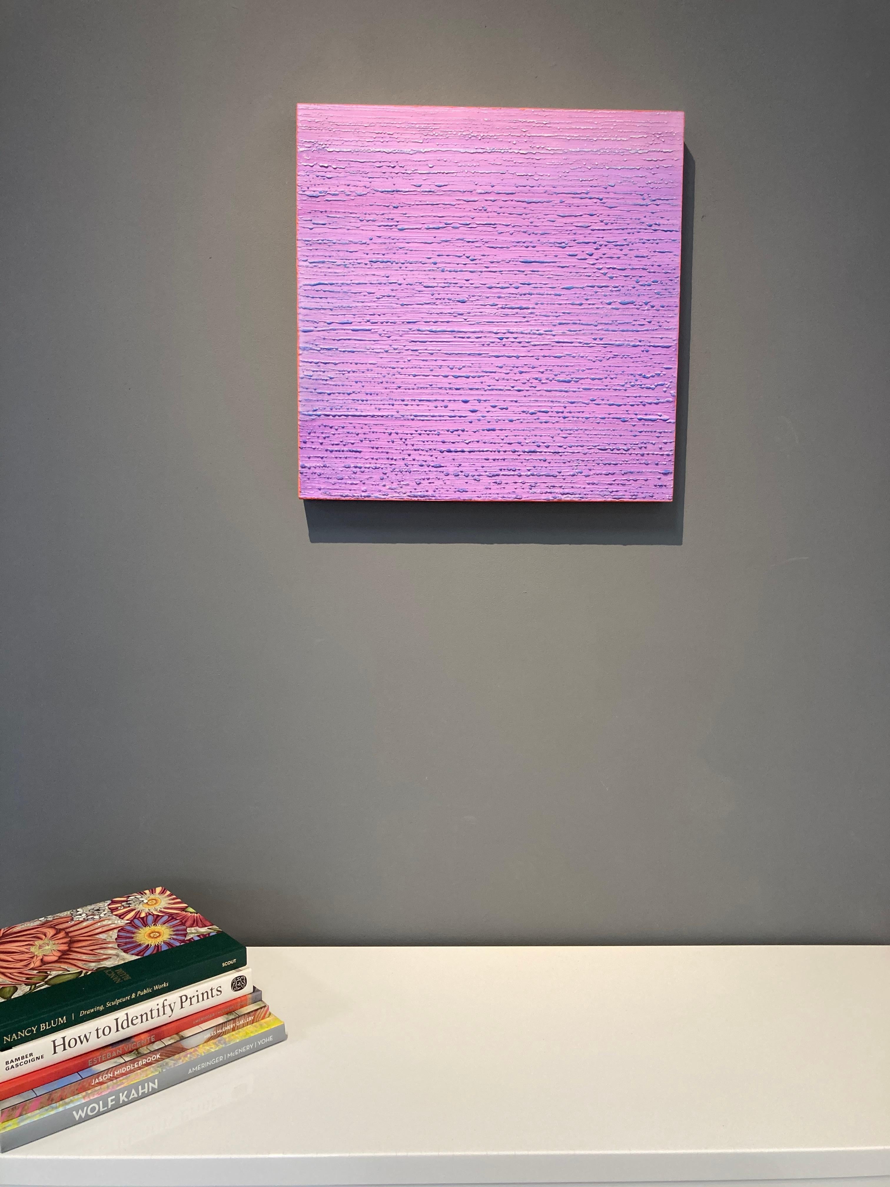 Silk Road 410 Abstract Encaustic Painting Light Lilac Purple Lavender Blue Coral For Sale 14