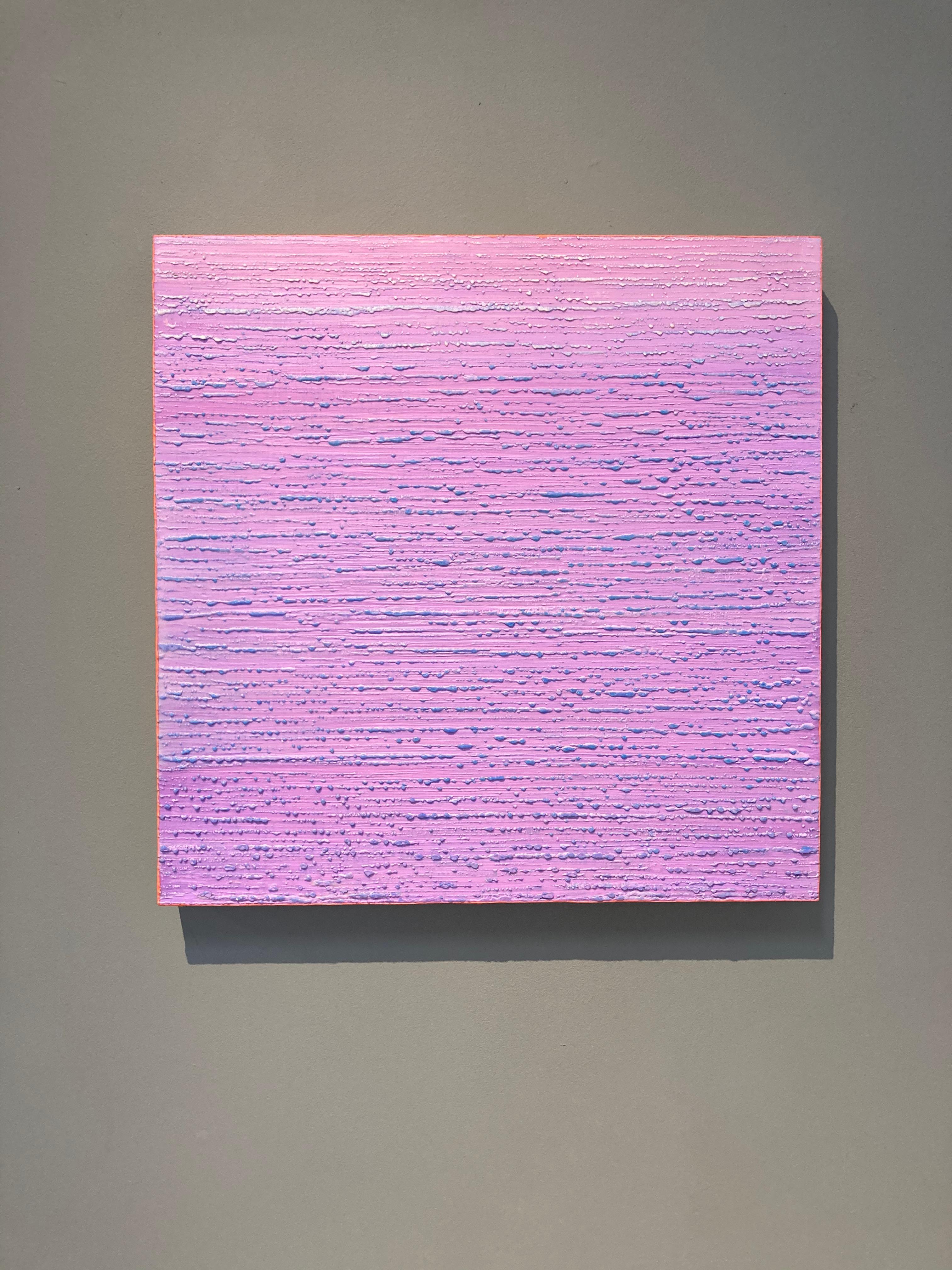 Silk Road 410 Abstract Encaustic Painting Light Lilac Purple Lavender Blue Coral For Sale 1