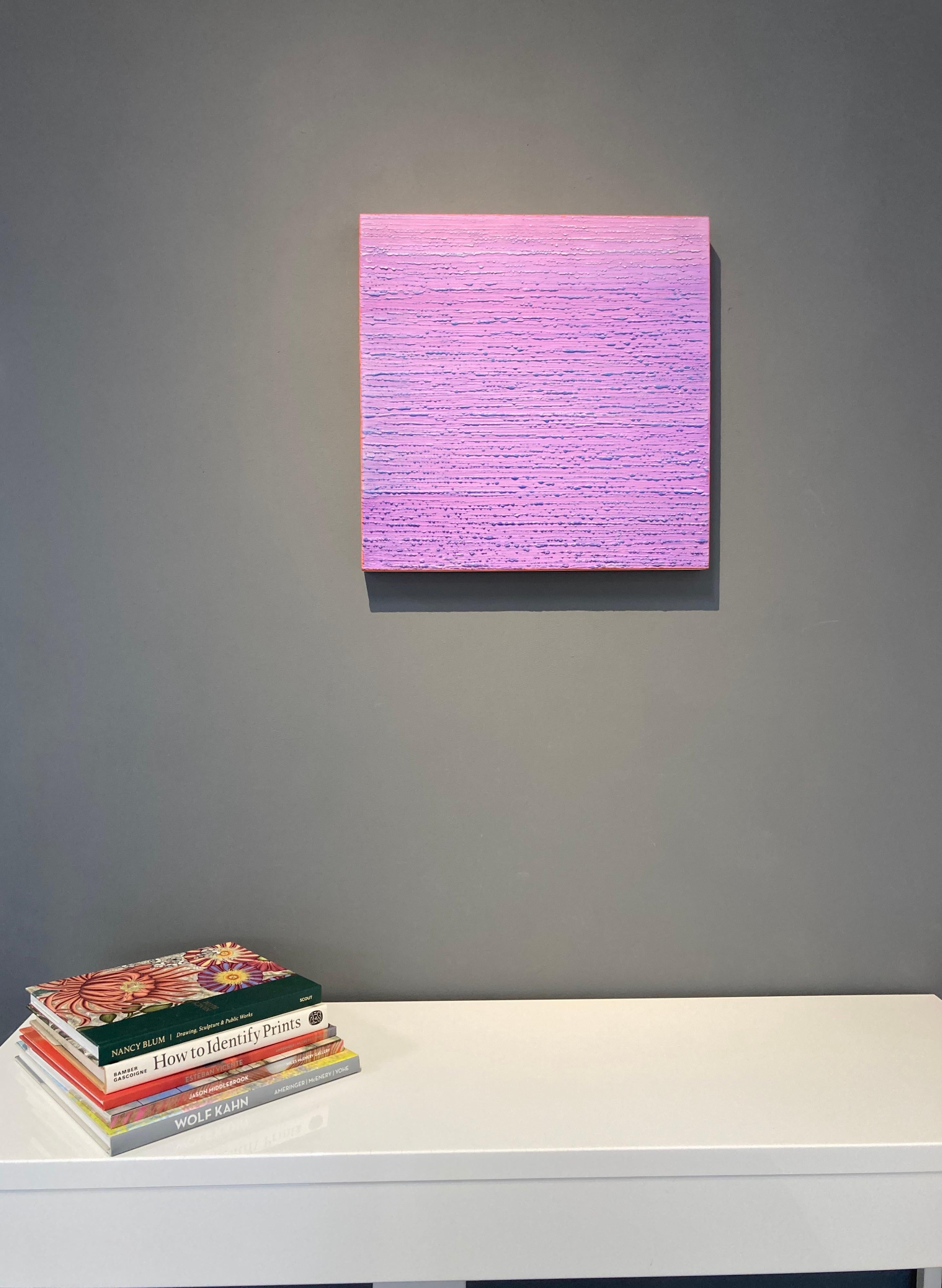 Silk Road 410 Abstract Encaustic Painting Light Lilac Purple Lavender Blue Coral For Sale 2