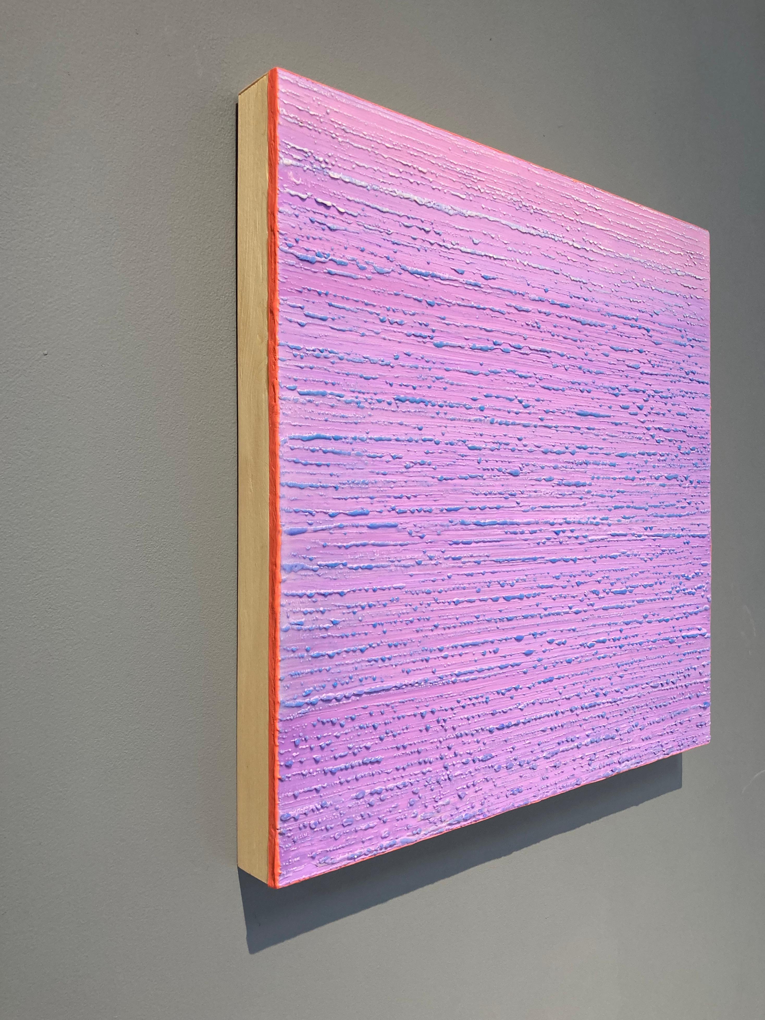 Silk Road 410 Abstract Encaustic Painting Light Lilac Purple Lavender Blue Coral For Sale 5