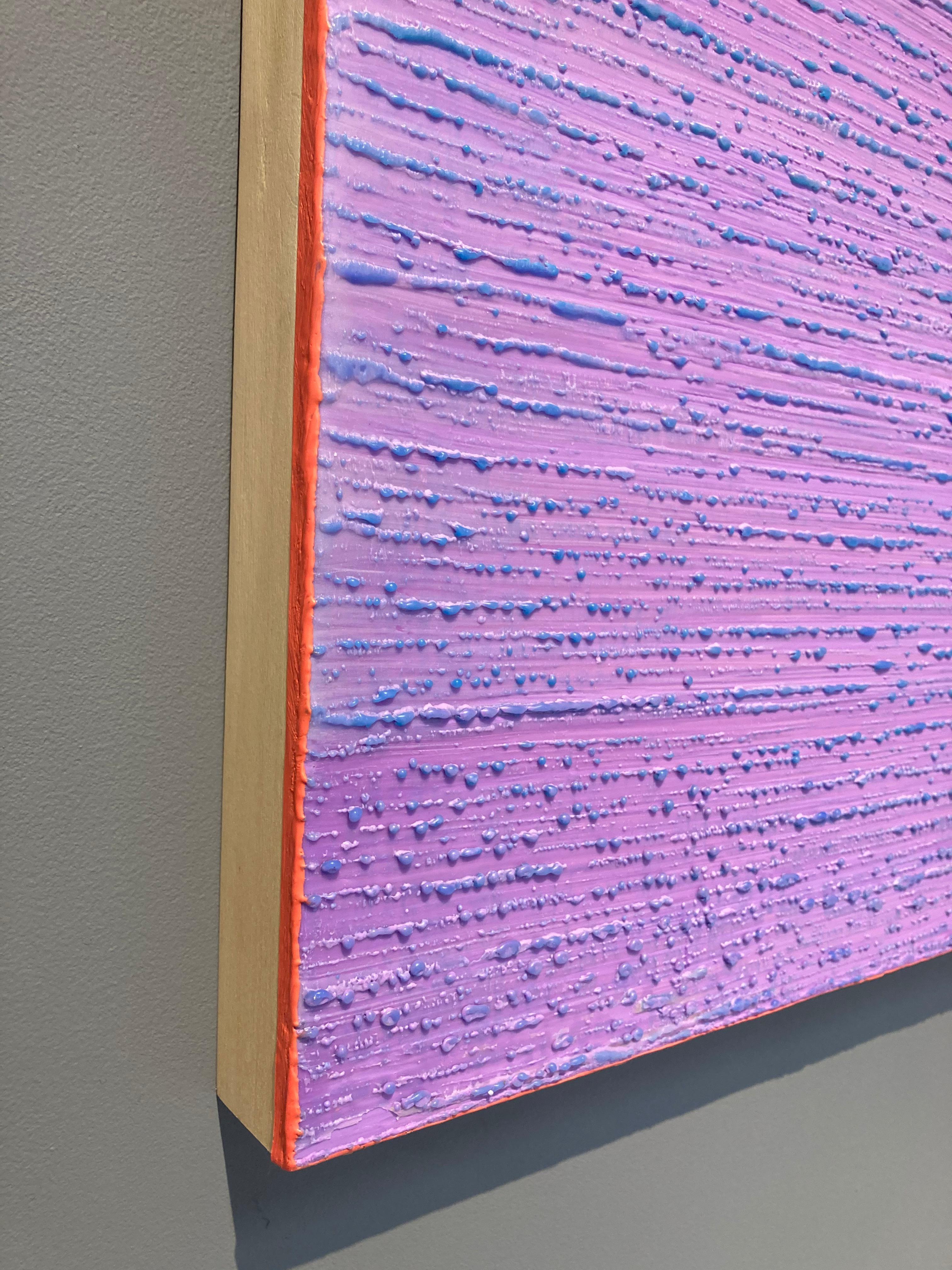Silk Road 410 Abstract Encaustic Painting Light Lilac Purple Lavender Blue Coral For Sale 6