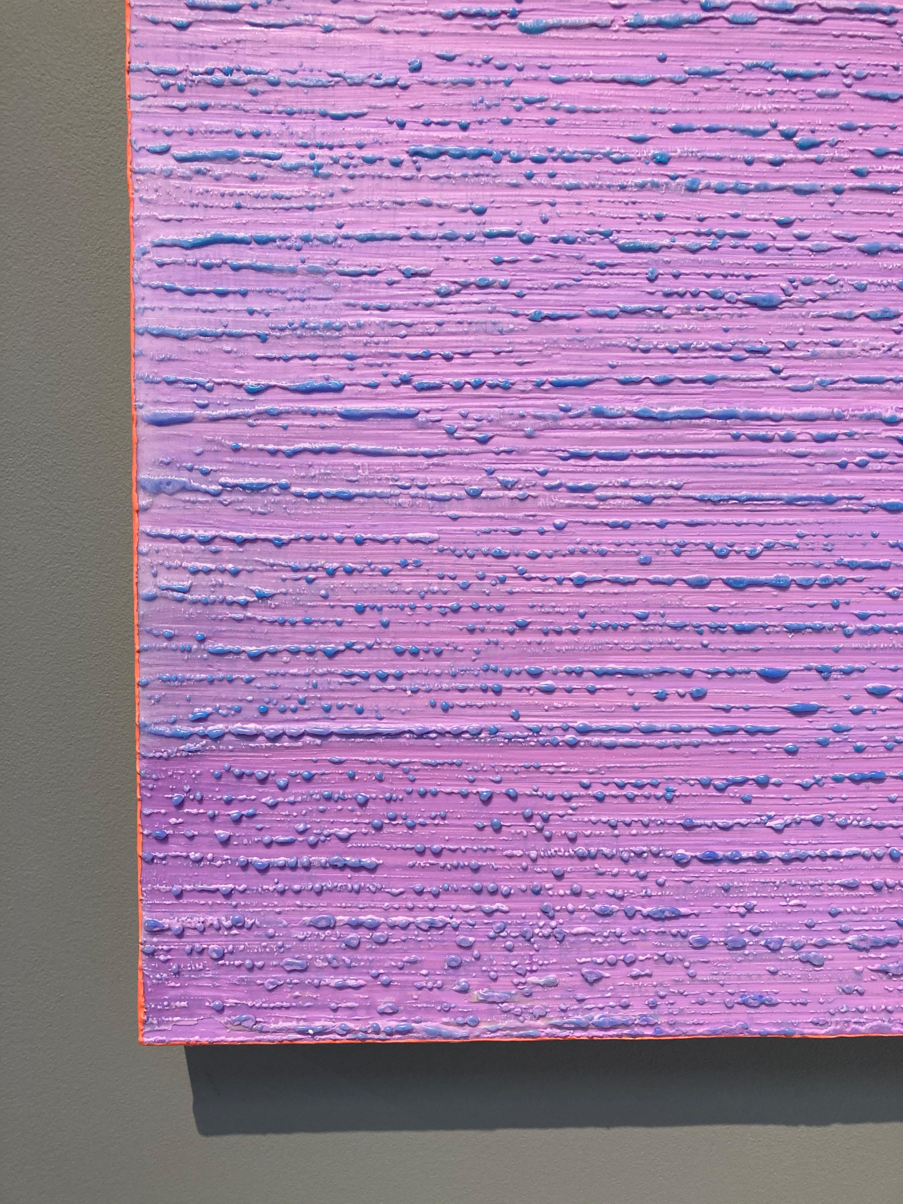 Silk Road 410 Abstract Encaustic Painting Light Lilac Purple Lavender Blue Coral For Sale 7
