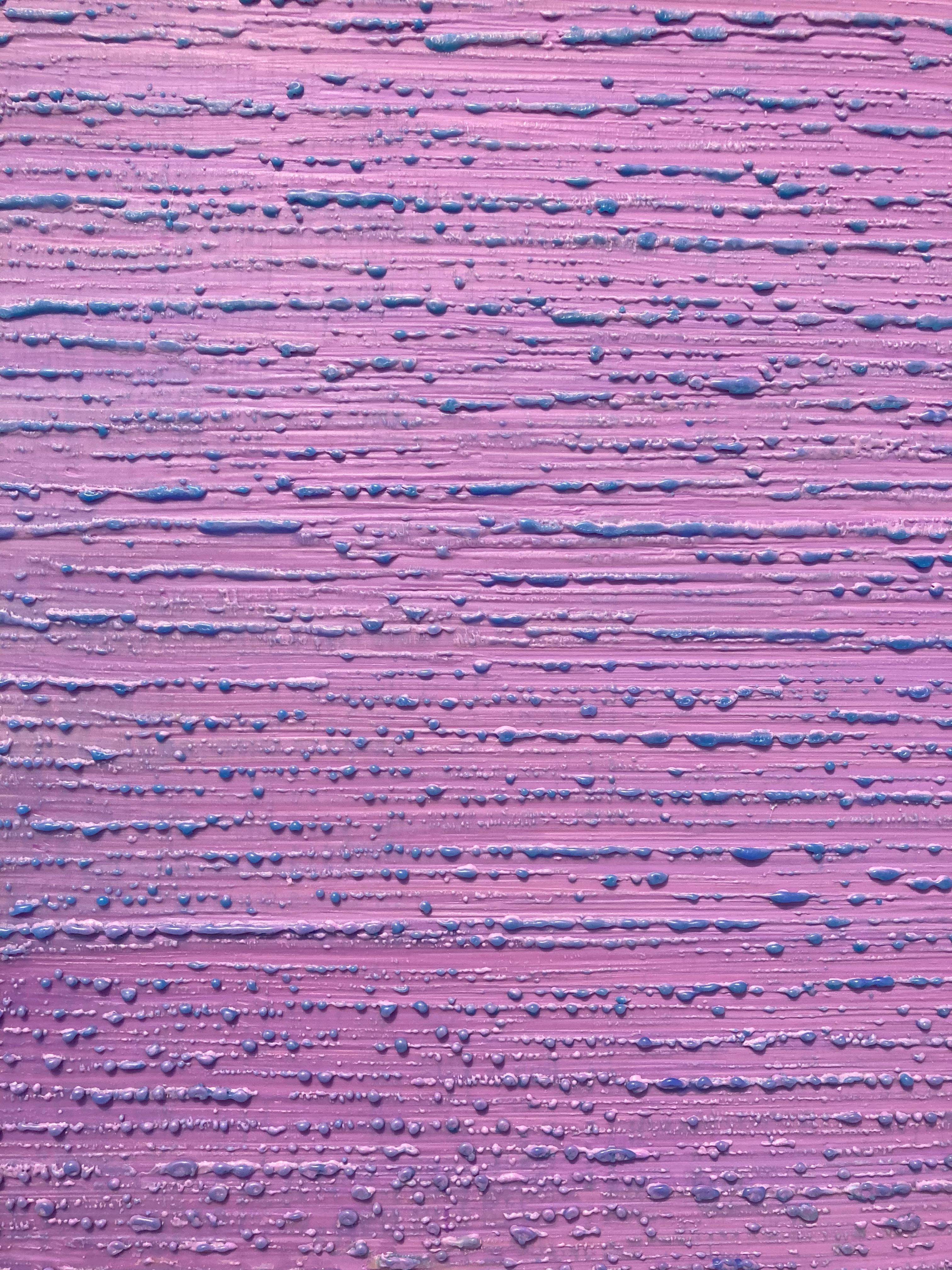 Silk Road 410 Abstract Encaustic Painting Light Lilac Purple Lavender Blue Coral For Sale 8