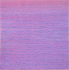 Ruta de la Seda 410 Pintura Encáustica Abstracta Lila Claro Morado Lavanda Azul Coral