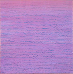 Silk Road 410, Square Color Field Painting, Light Lilac Purple, Blue, Coral