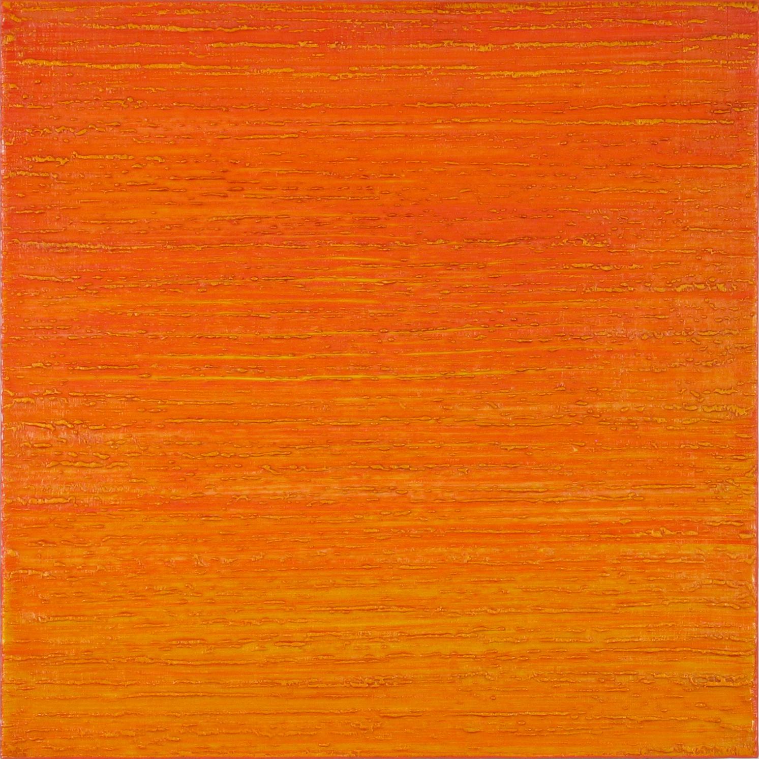 This is a deep, bright orange encaustic (pigmented beeswax) painting on birch panel with coral pink along the edge. Signed, dated and titled on verso.

Joanne Mattera is the foremost expert in the field of encaustic painting and is the founder and