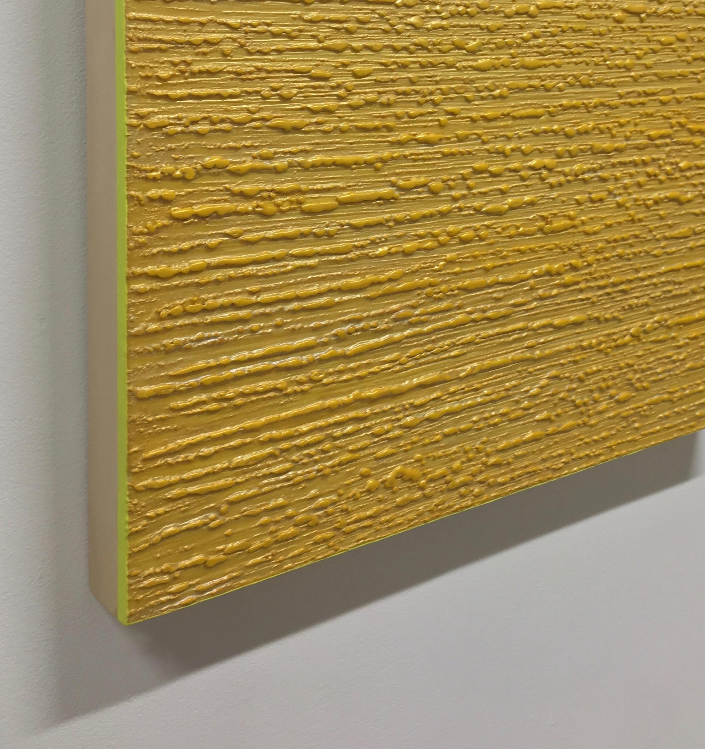 Peinture carrée couleur jaune doré sur soie Road 413, couleur citron en vente 1